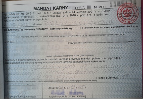 mandat karny