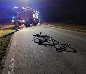 wypadek z udziałem rowerzystki