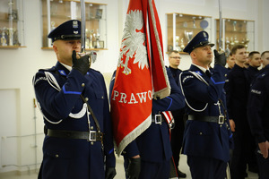 Poczet Sztandarowy Komendy Wojewódzkiej Policji w Lublinie.