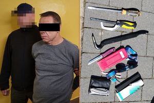 Zatrzymany oraz zabezpieczone przedmioty służące do włamań