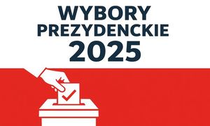 grafika z napisem wybory prezydenckie 2025.