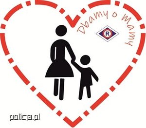 grafia Dnia Matki. W czerwonym sercu symbol matki i dziecka