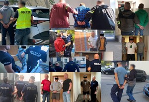 kolaż zdjęć z zatrzymanymi poszukiwanymi osobami