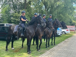 czworo policjantów na koniach