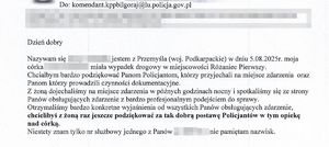 Podziękowania dla policjantów