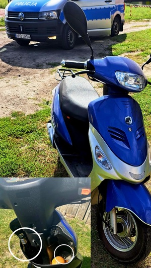 zabezpieczony motorower