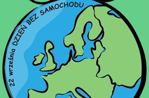 grafika kuli ziemskiej, na niej rower i napis 22 września dzień bez samochodu