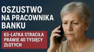 grafika z napisem oszustwo na pracownika banku