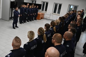 policjanci podczas zbiórki