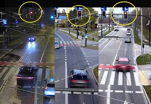 samochody na skrzyżowaniu z sygnalizacją świetlną