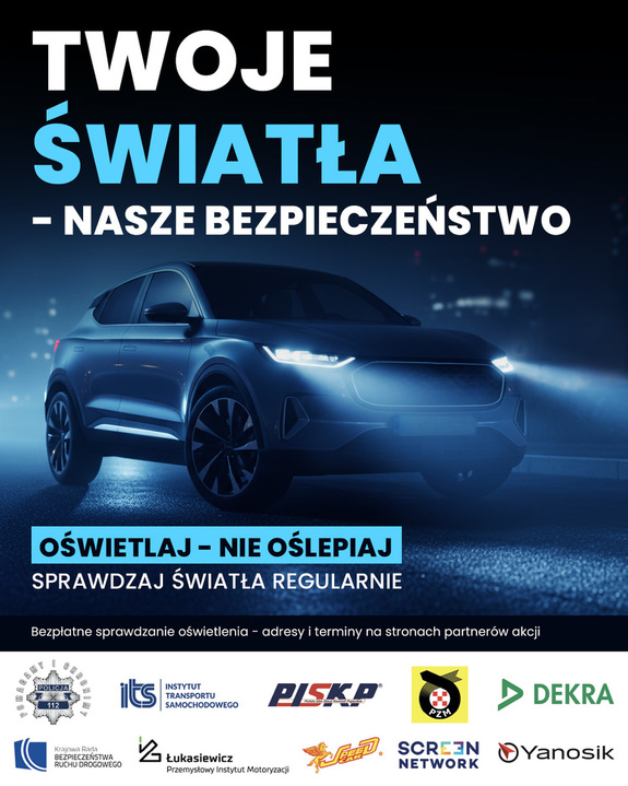 grafika z napisem twoje światła nasze bezpieczeństwo