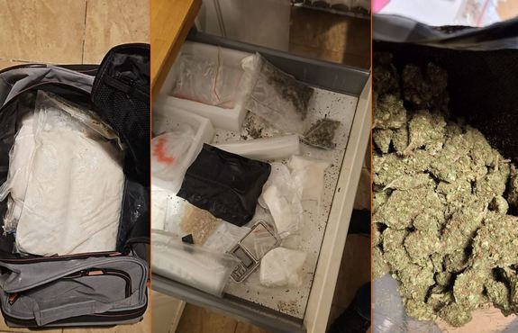 ujawnione narkotyki w workach foliowych