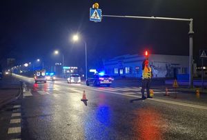 miejsce potrącenia pieszej na przejściu dla pieszych w Rykach