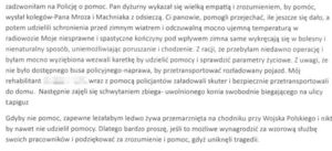 fragment podziękowań