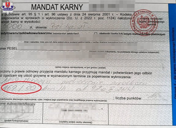 blankiet mandatu karnego