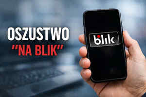 grafika z napisem oszustwo na blik