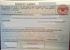 mandat karny