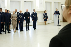 inspektor Andrzej Mioduna – Zastępcą Komendanta Wojewódzkiego Policji w Lublinie, I Wicewojewoda Lubelski Pan Wojciech Wołoch, Pani Joanna Stec -Trzpil - Przewodnicząca Komisji Krajowej Związku Zawodowego Pracowników Policji i kadra kierownicza Policji lubelskiej