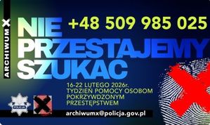 plakat kampanii Archiwum X – Nie przestajemy szukać!