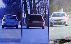 kolaż zdjęć z wideorejestratowa trzech samochodów