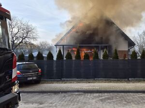 pożar domu w Puławach