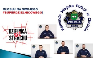Grafika ze zdjęciami policjantów promująca plebiscyt