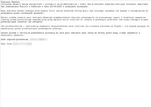 podziękowania treść