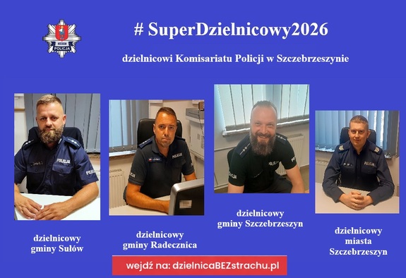 zdjęcia dzielnicowych Komisariatu Policji w Szczebrzeszynie