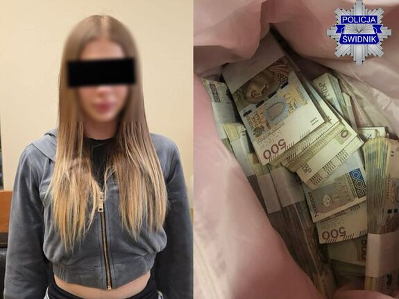 Zatrzymana kobieta oraz odzyskane pieniądze