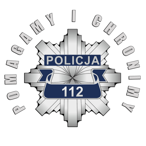 Logo policyjne z napisem pomagamy i chronimy