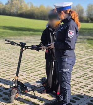 zdjęcie z kontroli drogowej z jednośladem