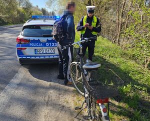 zdjęcie z kontroli drogowej z jednośladem