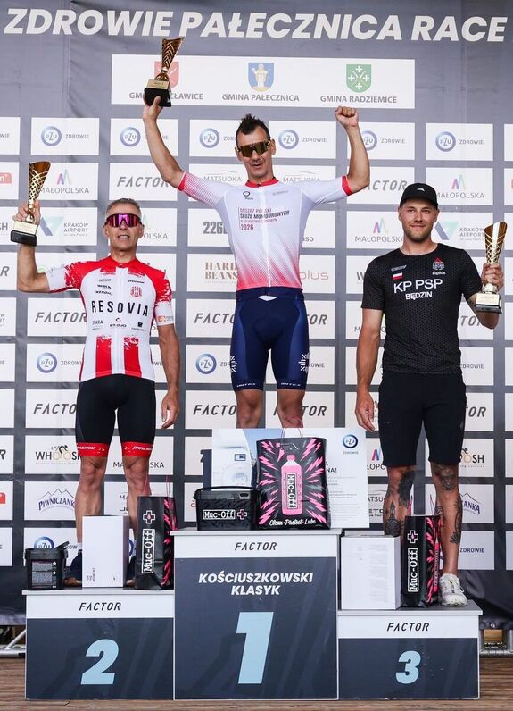 mężczyźni stoją na podium