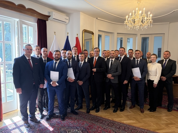 Uczestnicy spotkania polskiej Policji w Ambasadzie Republiki Austrii w Warszawie