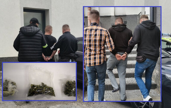 kolaż zdjęć z zatrzymania mężczyzn